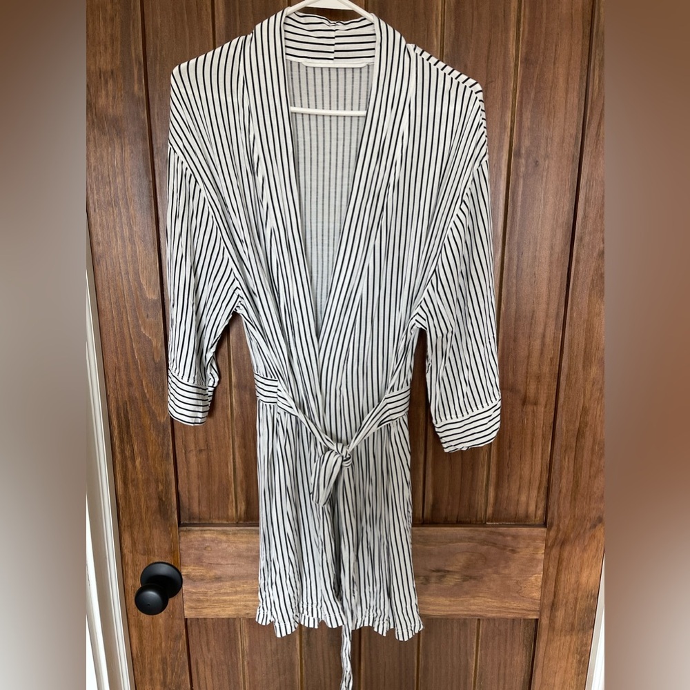 Striped Black and White Robe